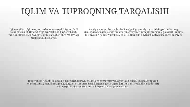 Tuproqlar Geografik Tarqalishining Asosiy Qonuniyatlari 4