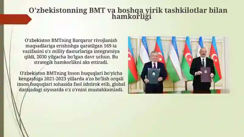 O'zbekistonning xalqaro tashkilotlar bilan hamkorlik 4