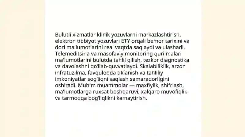 Bulutli texnologiyalardan foydalanish imkoniyatlari 4