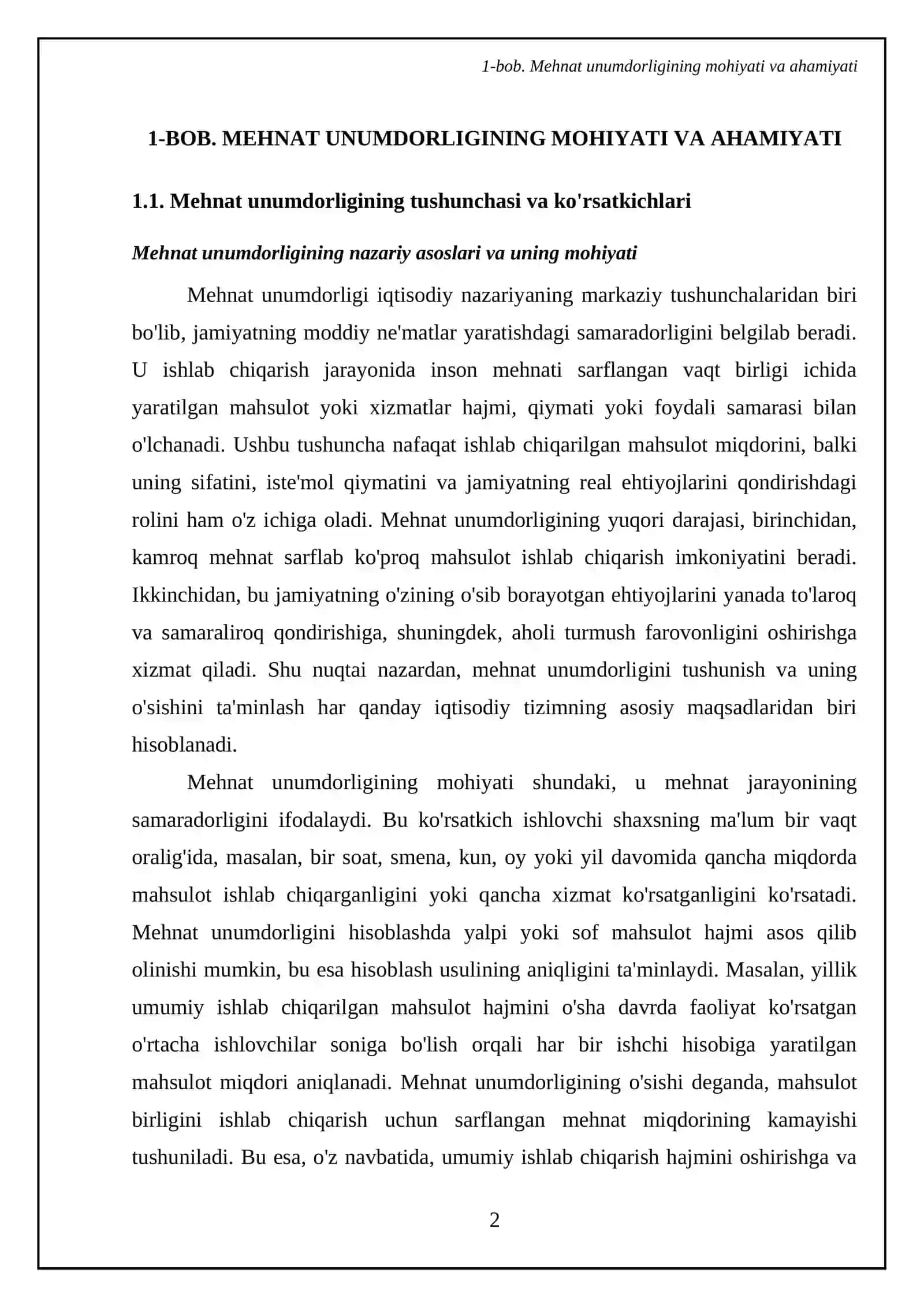 Mehnat unumdorligi va uning hajmiga ta’sir qiluvchi omillar 4