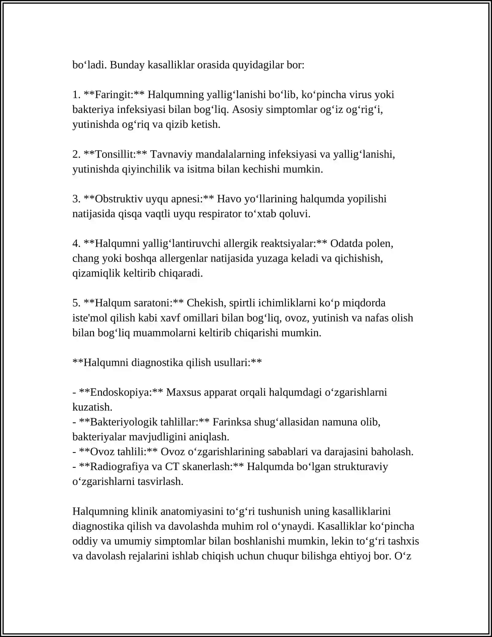 HALQUMNING HIQILDOQ TRAXEYA BRONXLAR VA QIZILOʻNGACHNING KLINIK ANATOMYASI 4