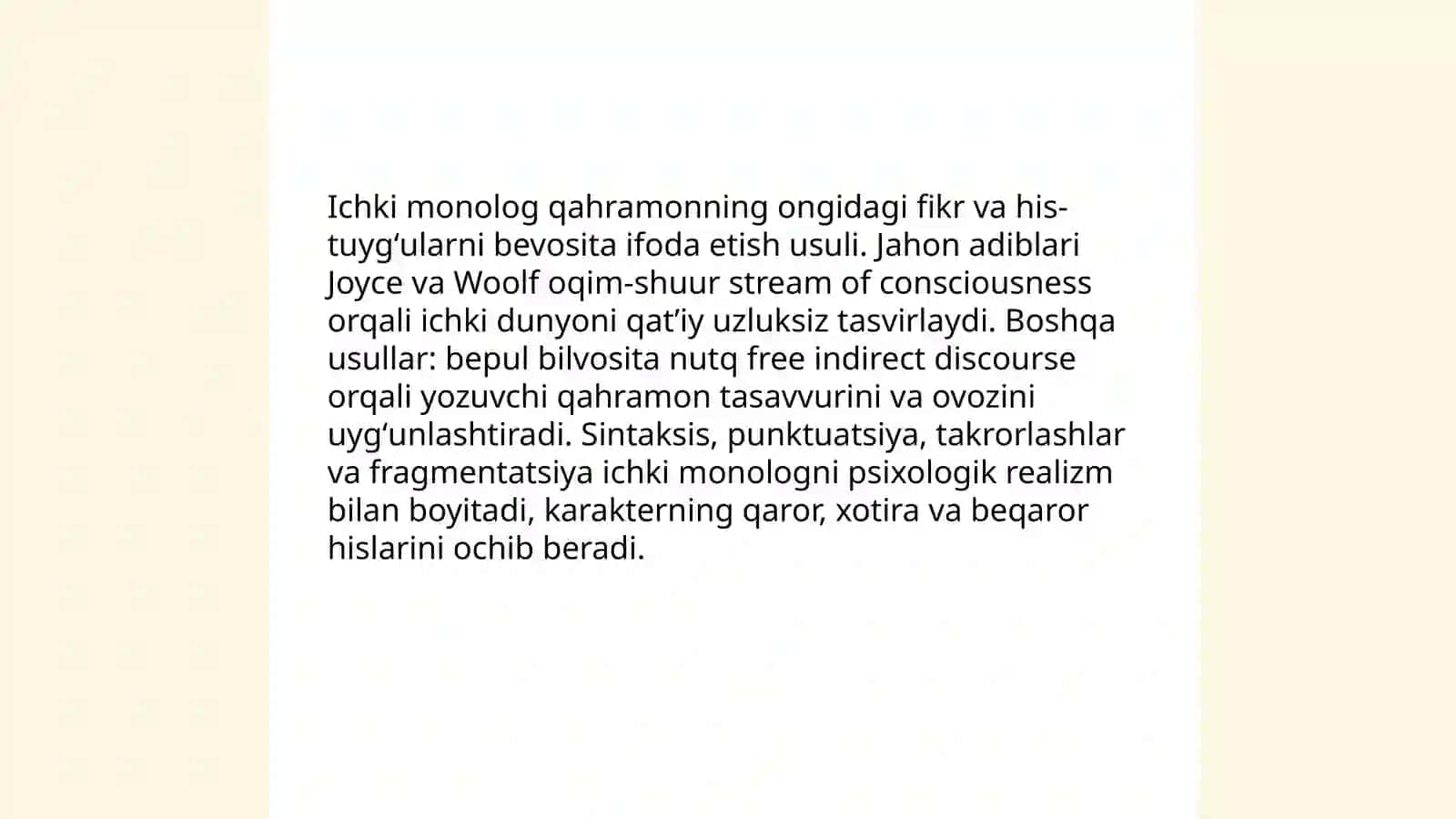 Obraz yaratish yo'llari (jahon adiblari asarlari misolida) 4