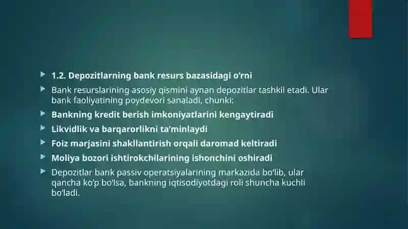 Depozit Operatsiyalari Hisobi 4