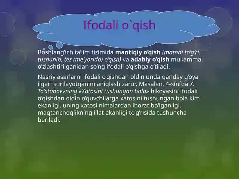 Ifodali o‘qish va mutolaa madaniyati 4