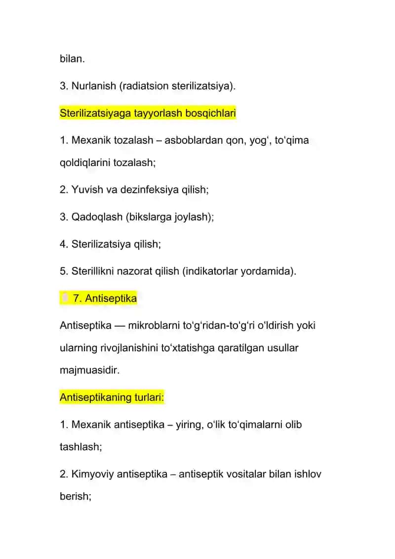 Xirurgik infeksiya va uning oldini olish choralari 4