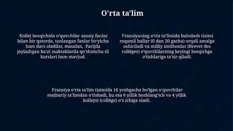 Fransiya ta'lim tizimi 4