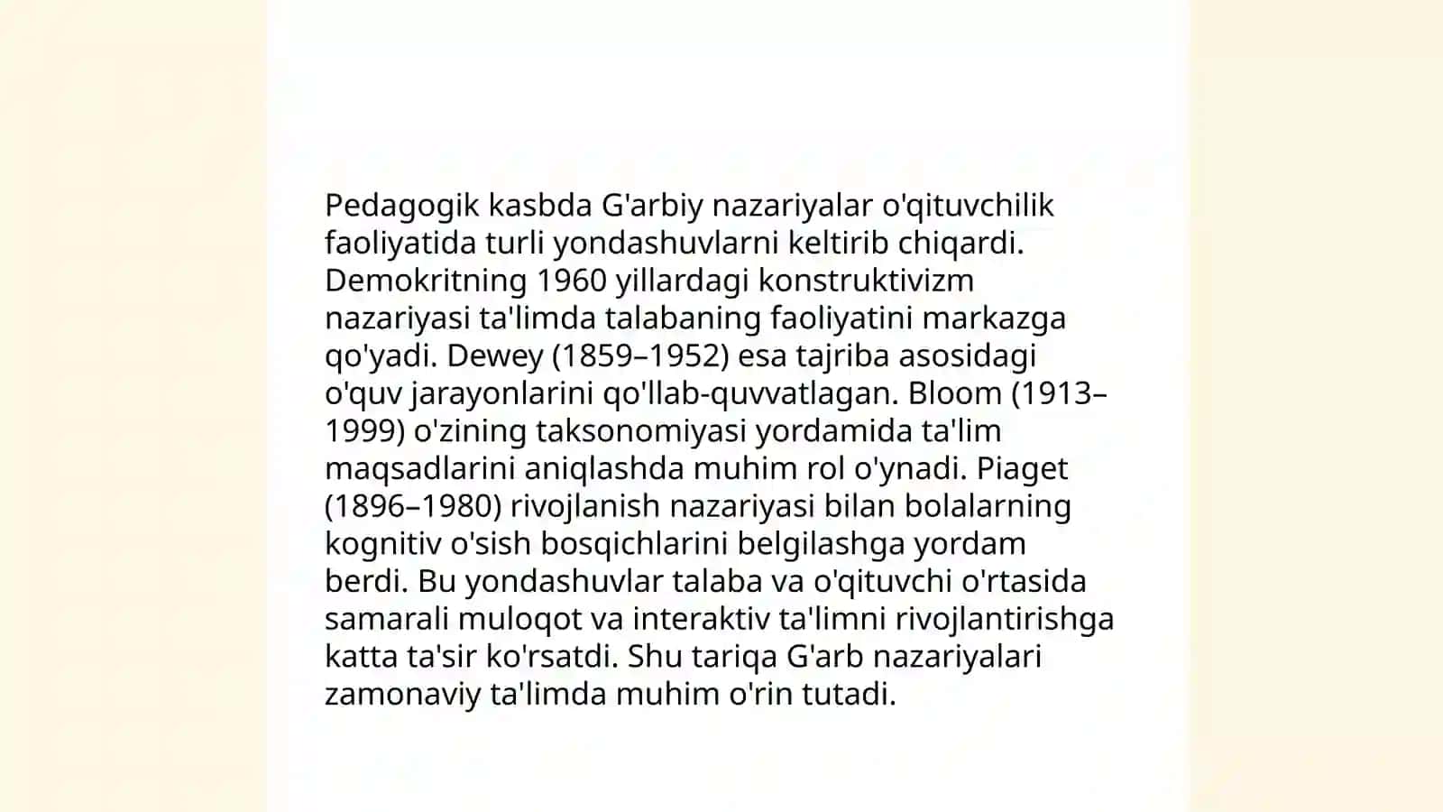 Pedagogik kasbi haqida sharq va g'arb olimlarining qonuniyatlaridan foydalanish haqida taqdimot 4