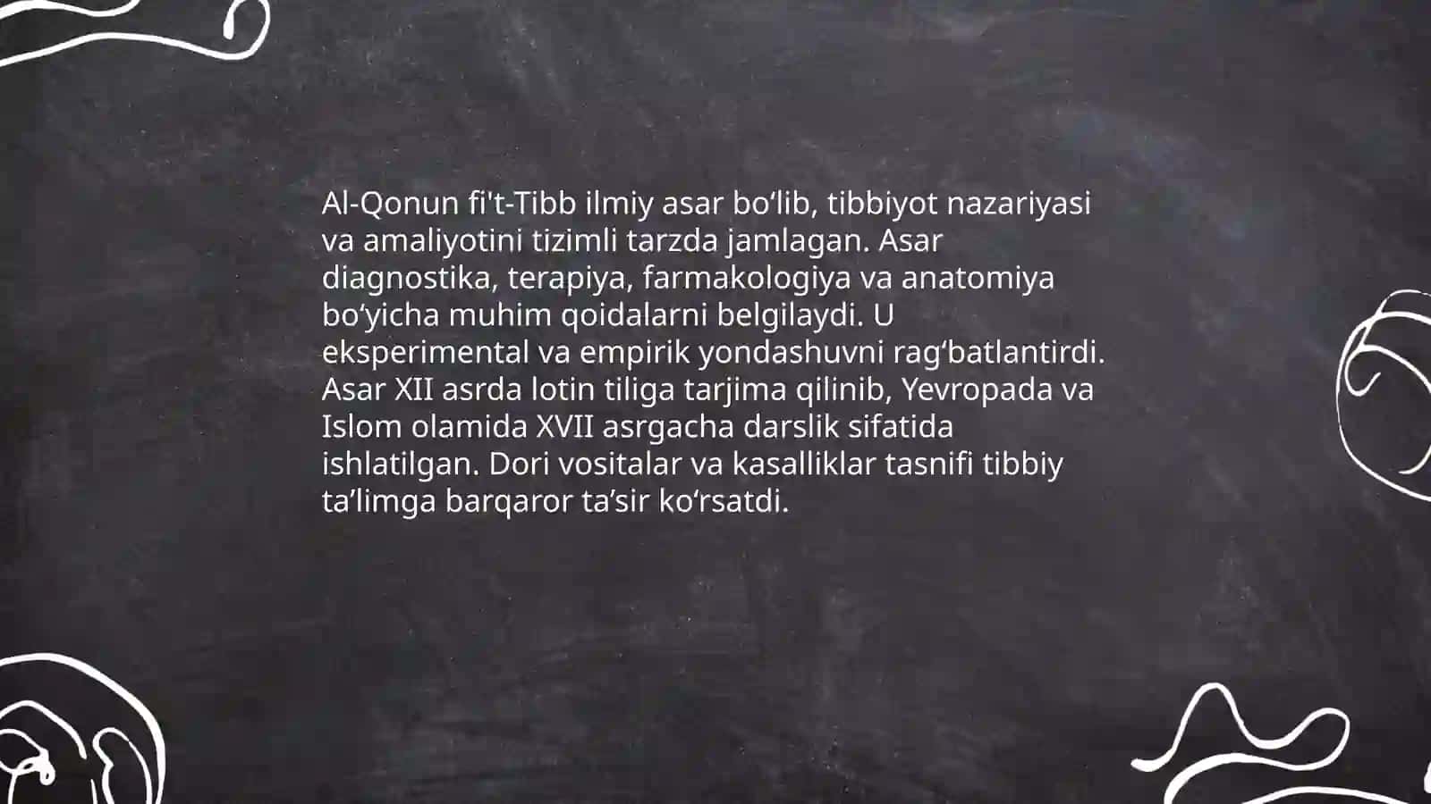 Abu Ali Ibn Sinoning tibbiyot ilmidagi o'rni 4