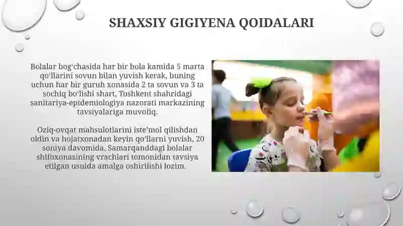Maktabgacha boʻlgan bolalar muassasalariga umumiy gigiyenik talablar 4