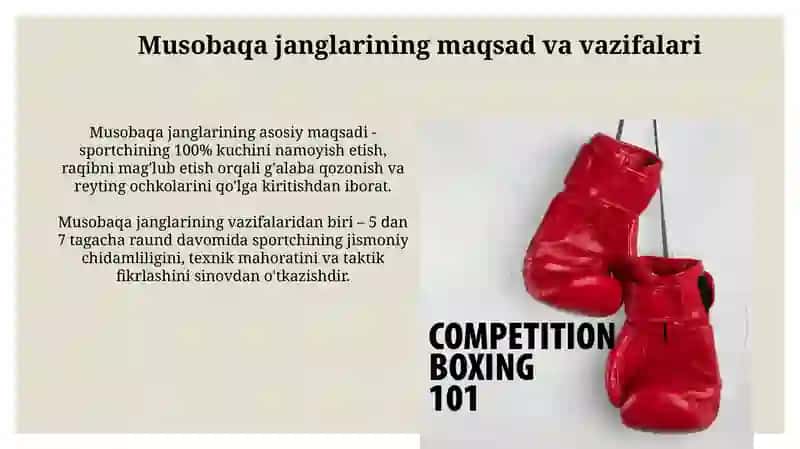 Mashg'ulot va Musobaqa Janglarini o'tkazish uslubyati 4