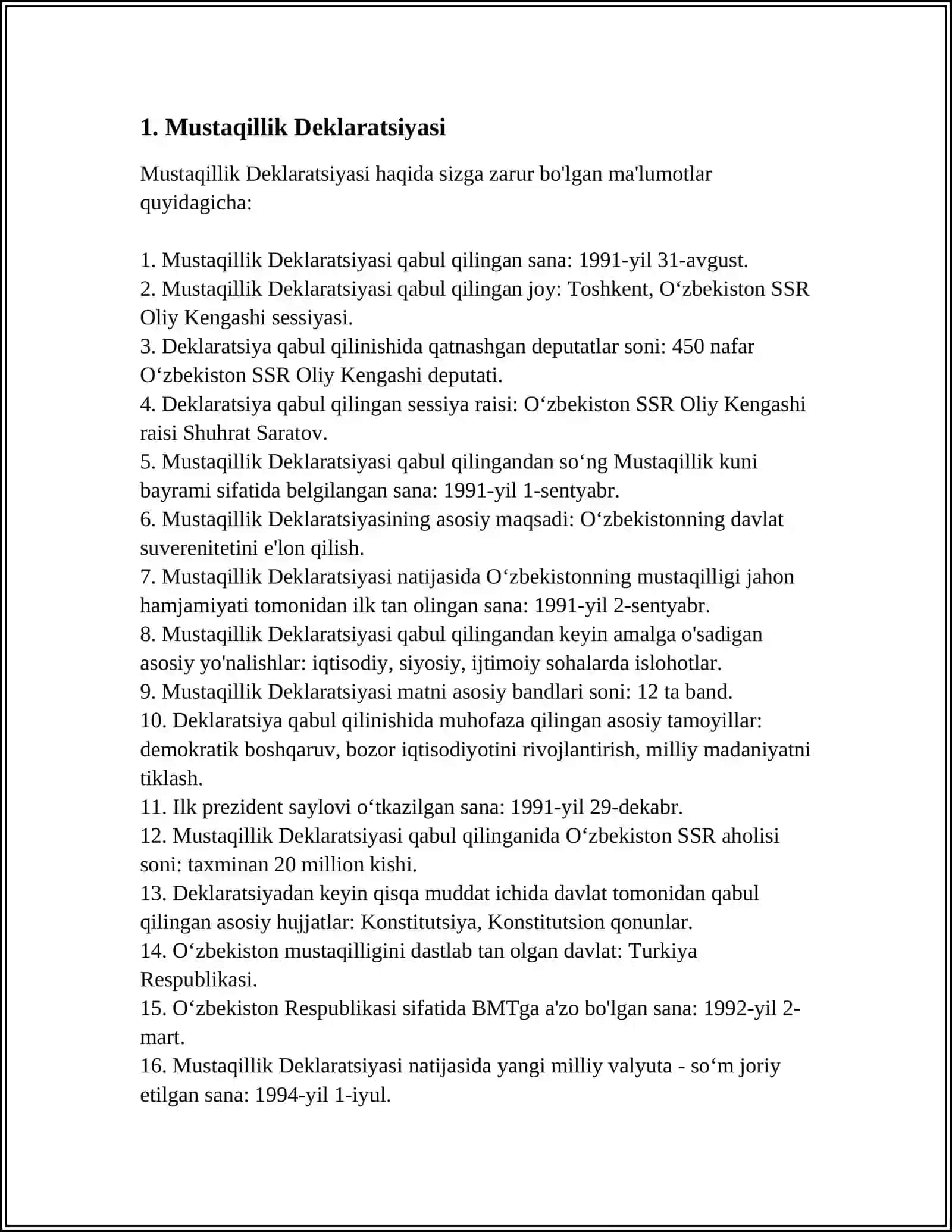 MUSTAQIL O'ZBEKISTON RESPUBLIKASINING TASHKIL TOPISHI VA USING TARIXIY AHAMIYATI 4