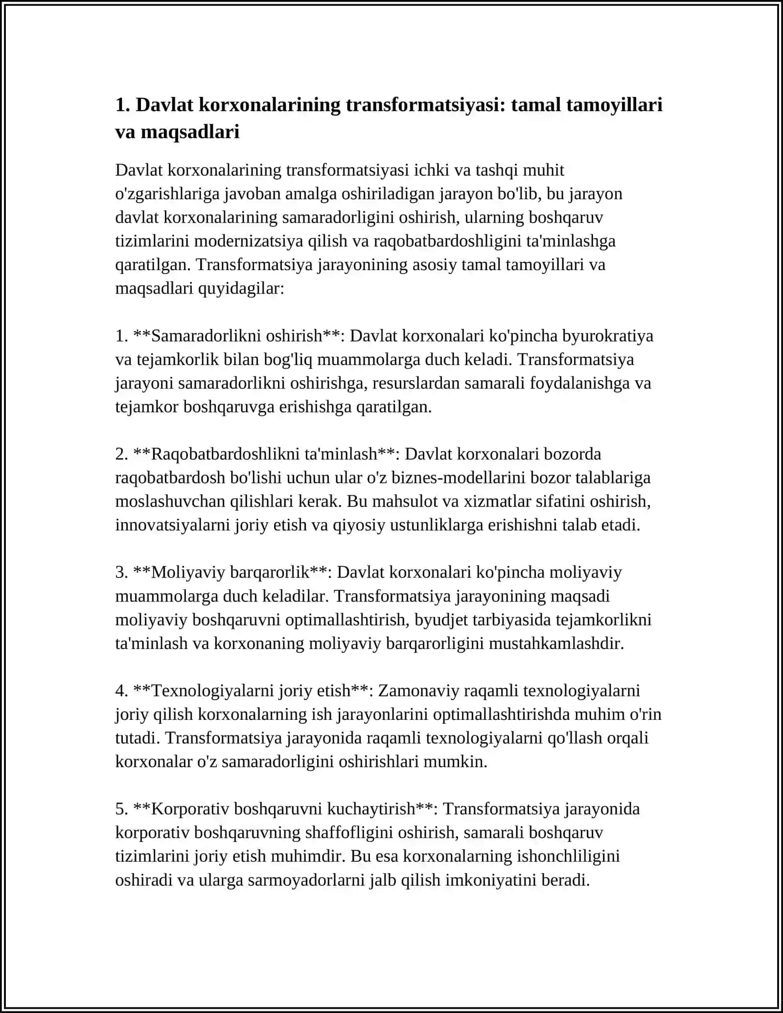 DAVLAT KORXONALARINING TRANSFOTMATSIYASI VA ULARNING BOZOR MEXANIZMIDAGI OʻRNI 4