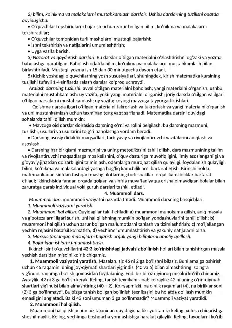 Boshlang'anji sinflarda matematika o'qitishni tashkil etishi 4