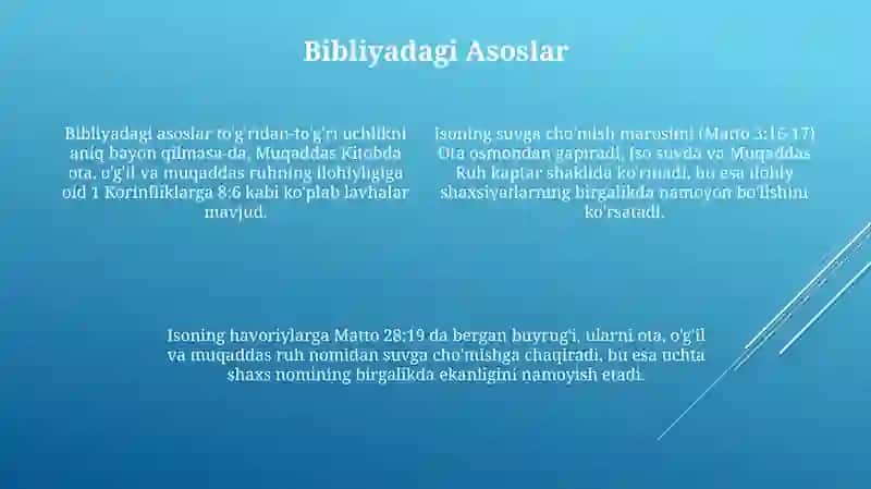 Xristianlik ta'limotida Yakka xudoning uch qiyofasi haqidagi ta'limot 4