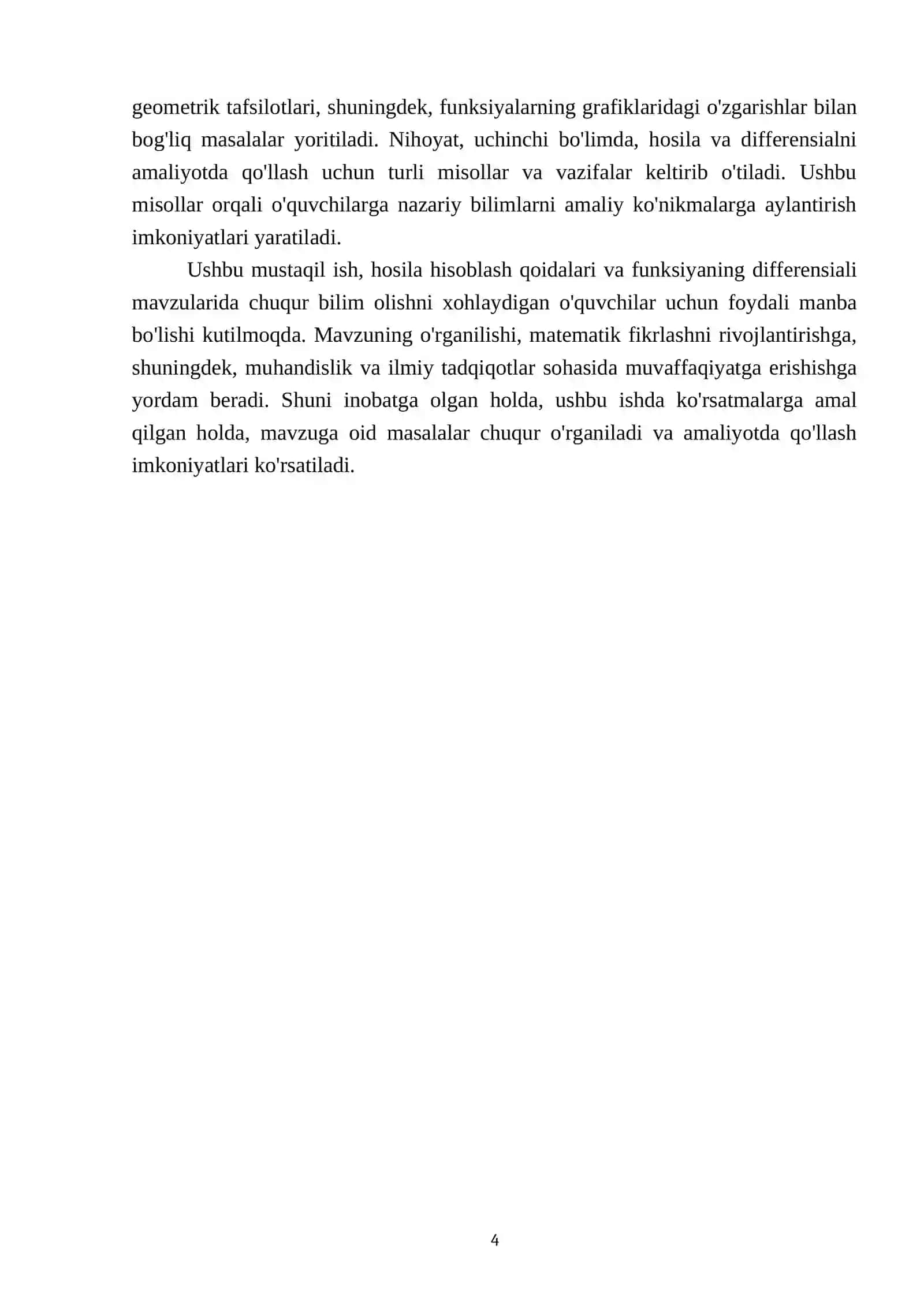 Hosila hisoblash qoidalari. Funksiyaning differensiali 4