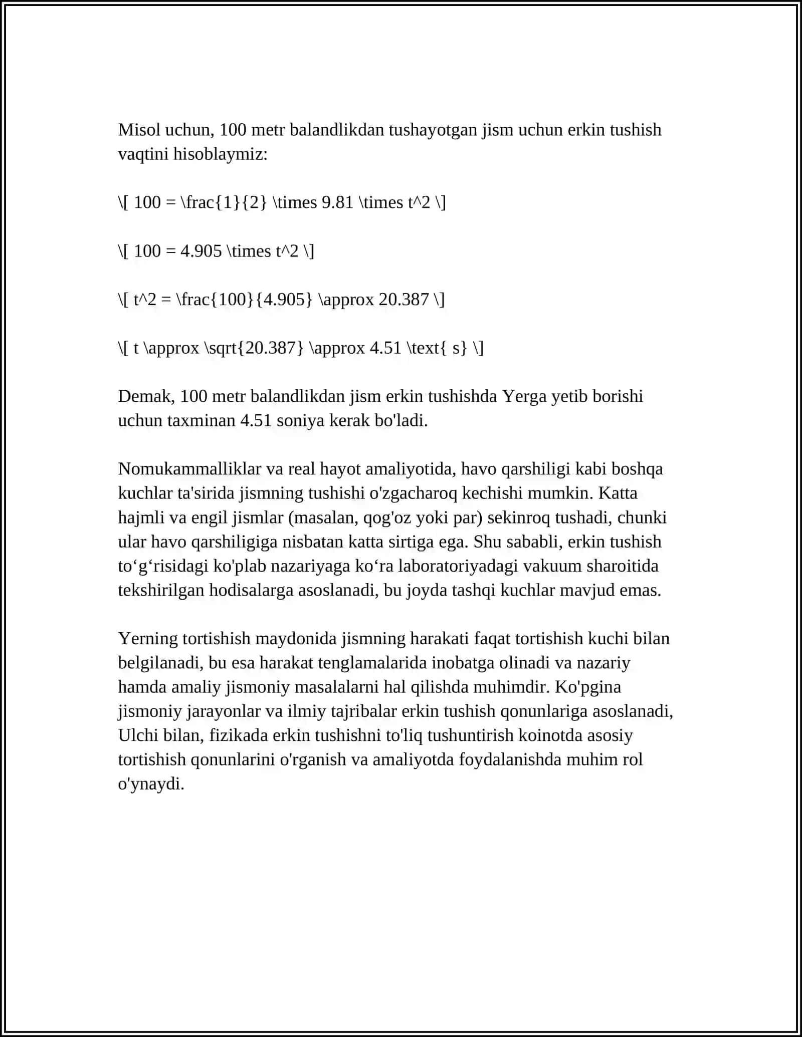 REJA:1 YERNING TORTISHISH MAYDONIDA JISMLARNING HARAKATI 2 KOSMIK TEZLIKLAR SUNIY YOʻLDOSHLAR 3 TERMODINAMIK MUVOZANATDA BOLMAGAN TIZIMLARDA KOʻCHISH XODISALARI 4