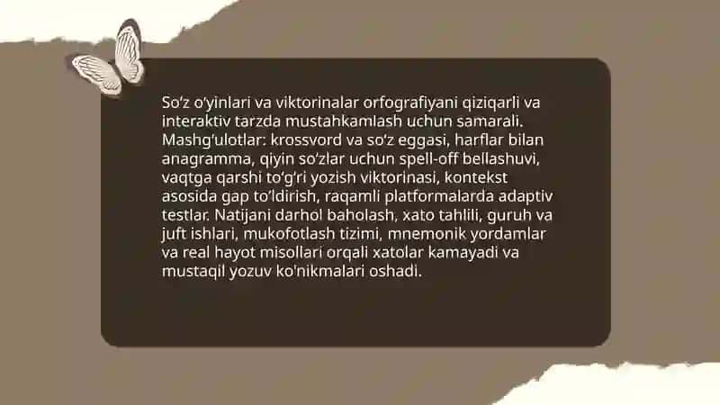Orfografiyani oʻrganishda kreativ metod va usullar 4