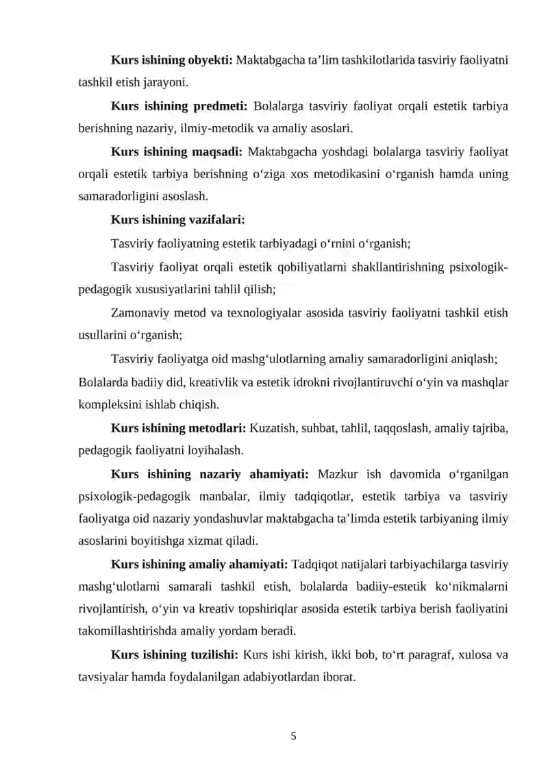 Tasviriy faoliyat orqali estetik tarbiya berish metodikasi 4