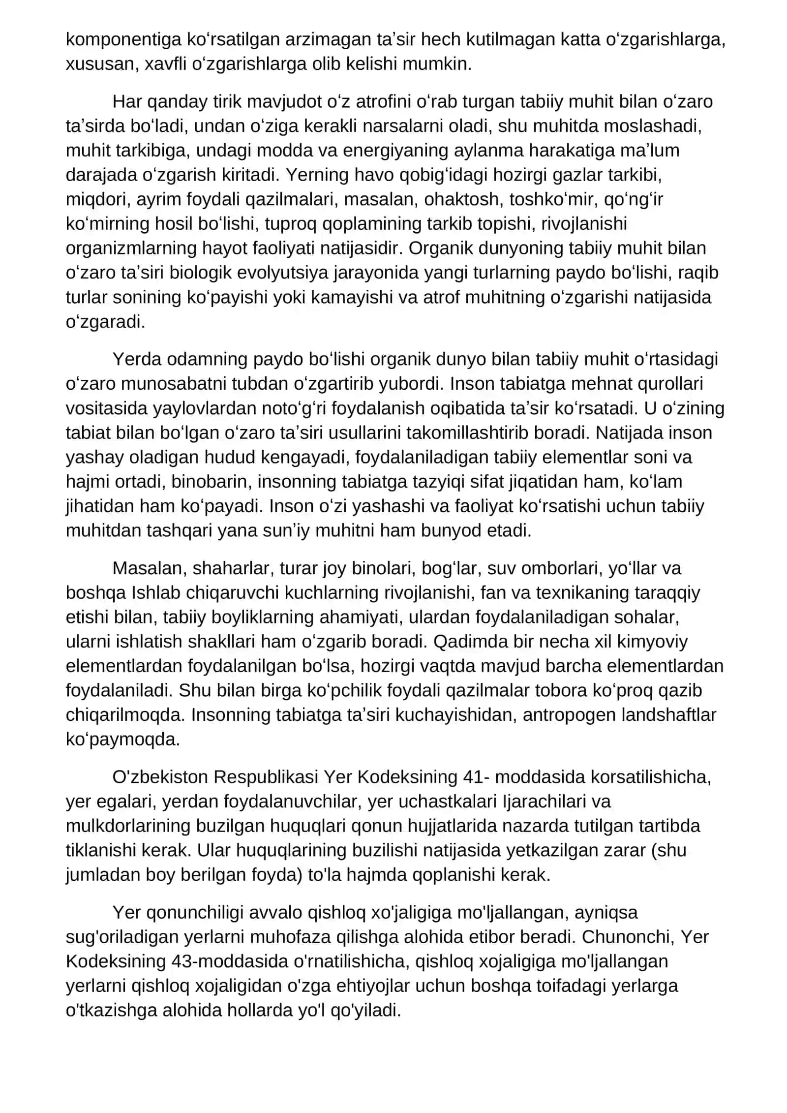 Yerlarni va atrof muhitni muhofaza qilish 4