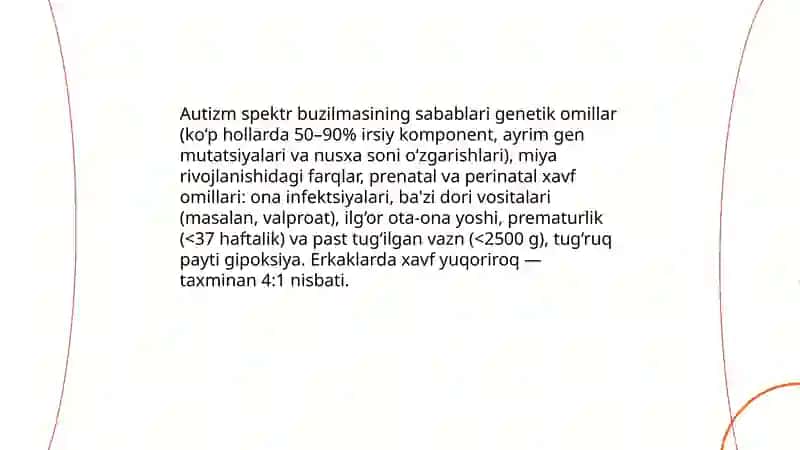 Bolalar autizmi. Nurmuhammadov Behruz 4
