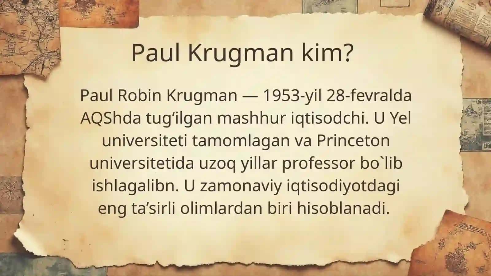 Paul Krugman va Iqtisodiyot 4