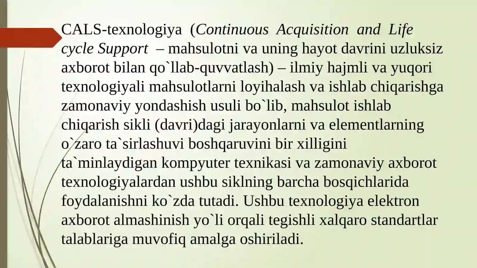 CALStexnologiyalar. PLM/PDMtizimlar.ALTkomponentlari 4