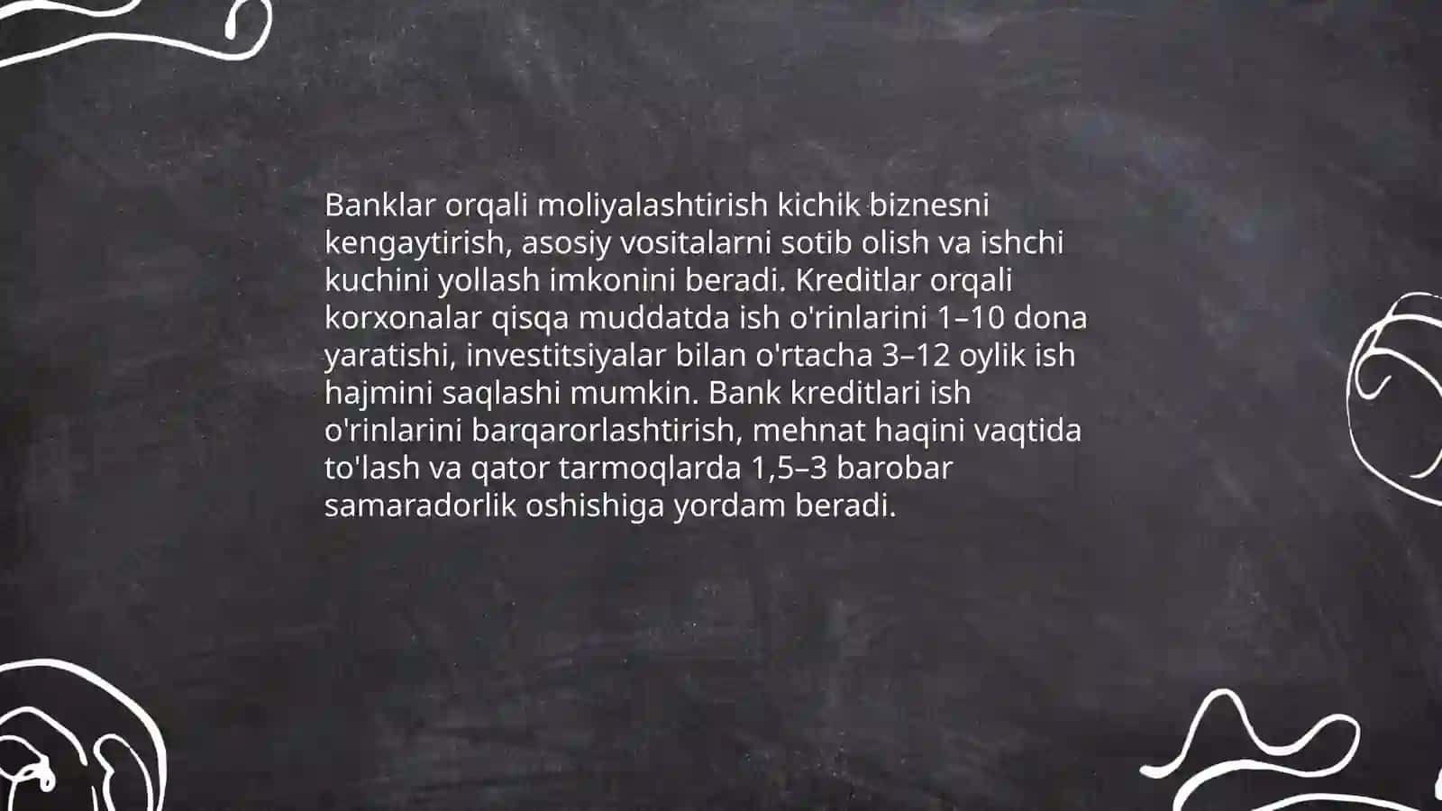 Kichik biznes va tadbirkorlik subʼektlarini banklar orqali moliyalashtirishning ahamiyati 4