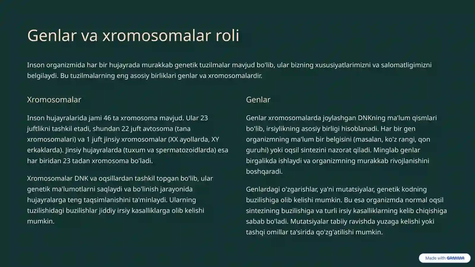 Irsiylik va Ozgaruvchanlik: Genetikaning Asosiy Tushunchalari 4