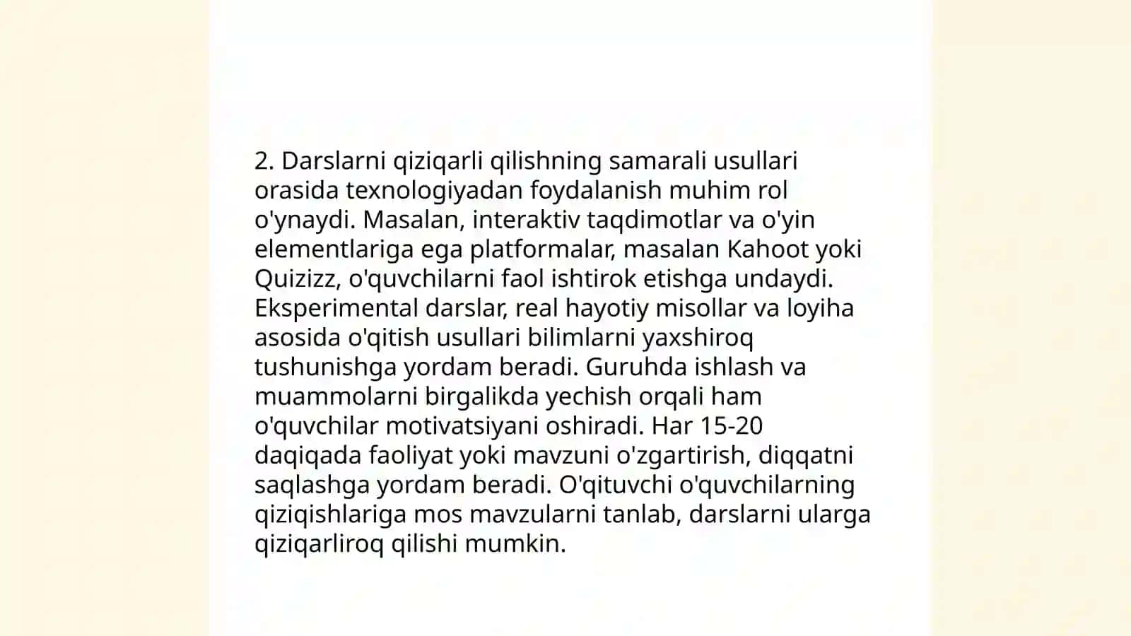 Motivatsiyani oshirish strategiyalari 4