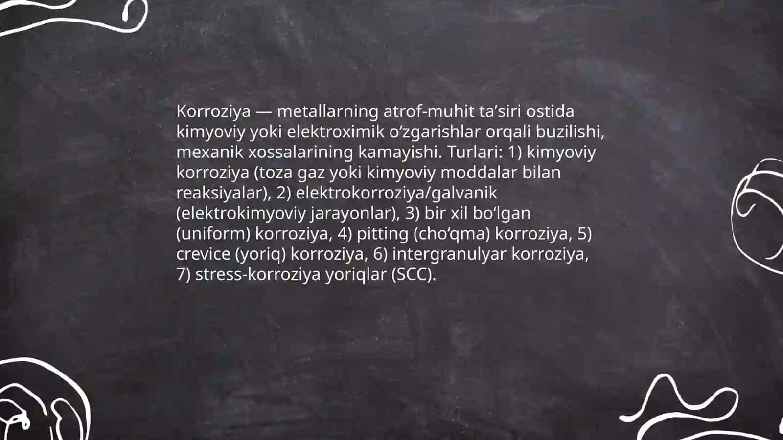 Slaydlar: Kimyo BSB uyda karoziyani kamaytirish 4