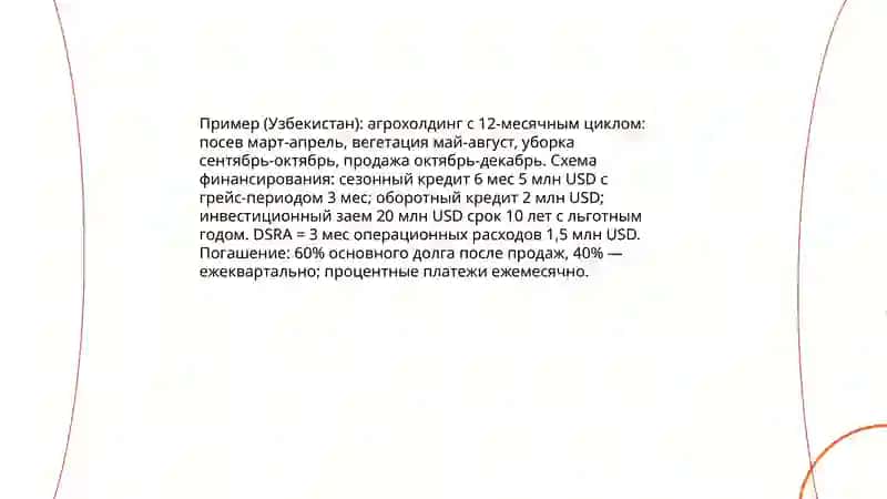 Финансирование крупных агропроектов Узбекистана: комбинированные схемы и сезонный профиль (Приведите пример) 4