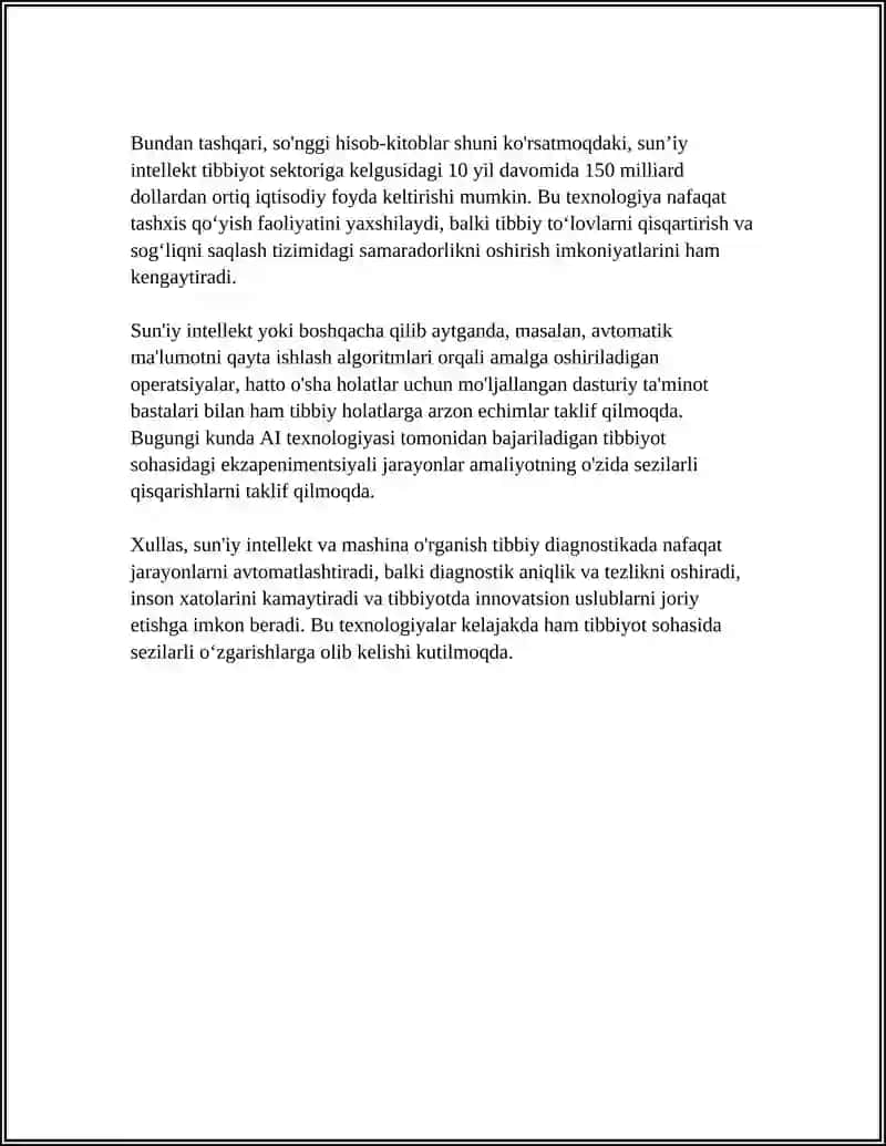 Sun'iy intellekt va mashina o'rganish tibbiyotda diagnostikada 4