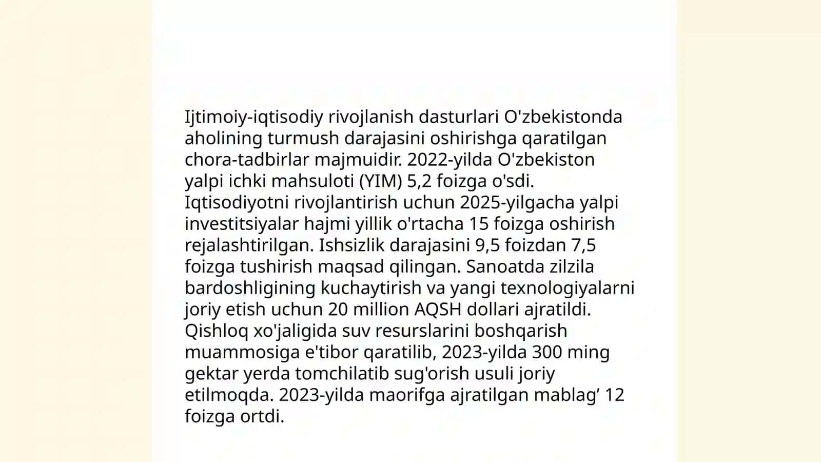 Mustaqillik yillarida Qoraqalpogʻiston respublikasida amalga oshirilgan islohotlar 4