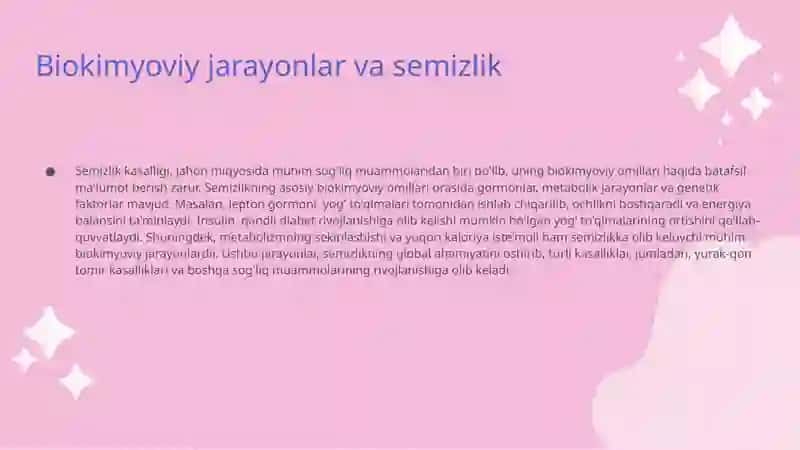 Semizlik kasalligi biokimyoviy omillari 4