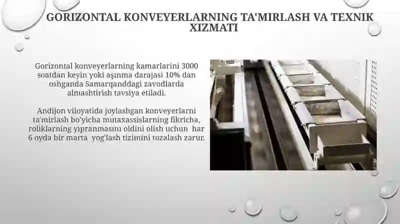 Xom ashyoni gorizontal yoʻnalishda uzatish qurilmalari 4
