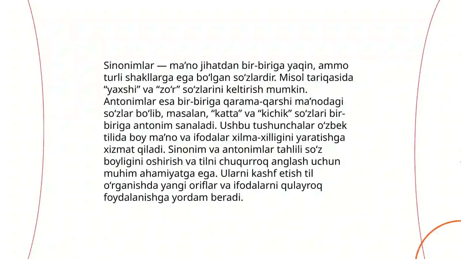 O'quvchilarni notanish so'z va iboralar bilan tanishtirish. O'quvchilar nutqini o'stirishga oid topshiriqlar ishlab chiqish 4