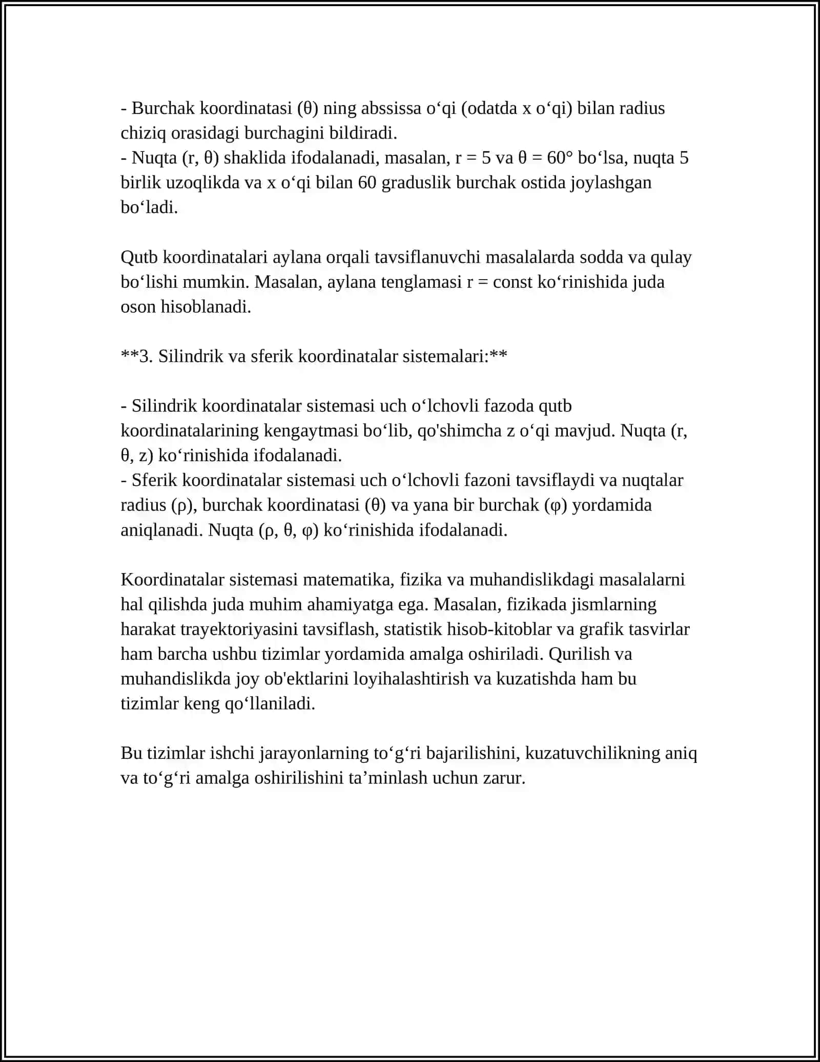 TEKISLIKDAGI ANALITIK GEOMETRIYA 4