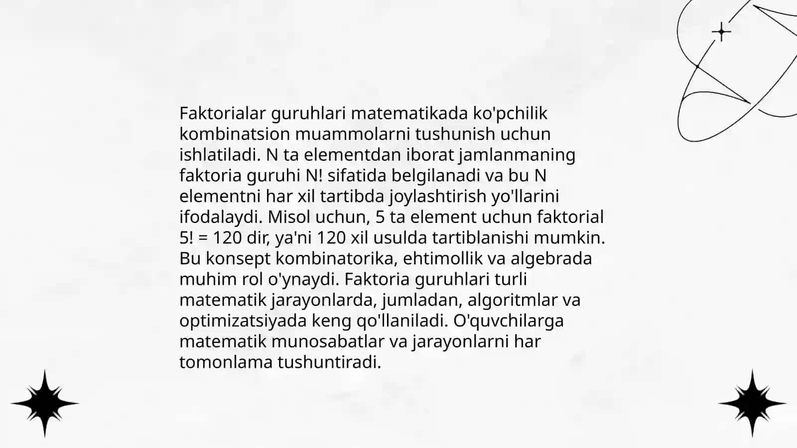 Normal bo'luvchilar. Faktor guruppalar 4