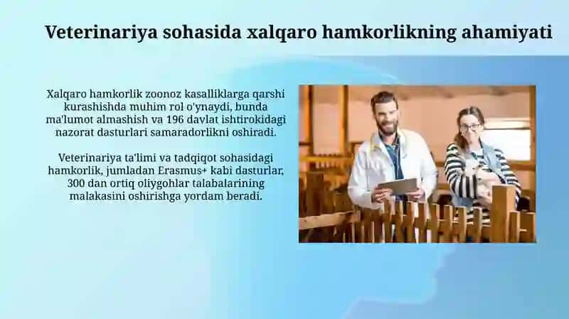 Veterinariya sohasida olib boriladigan xalqaro aloqalar 4