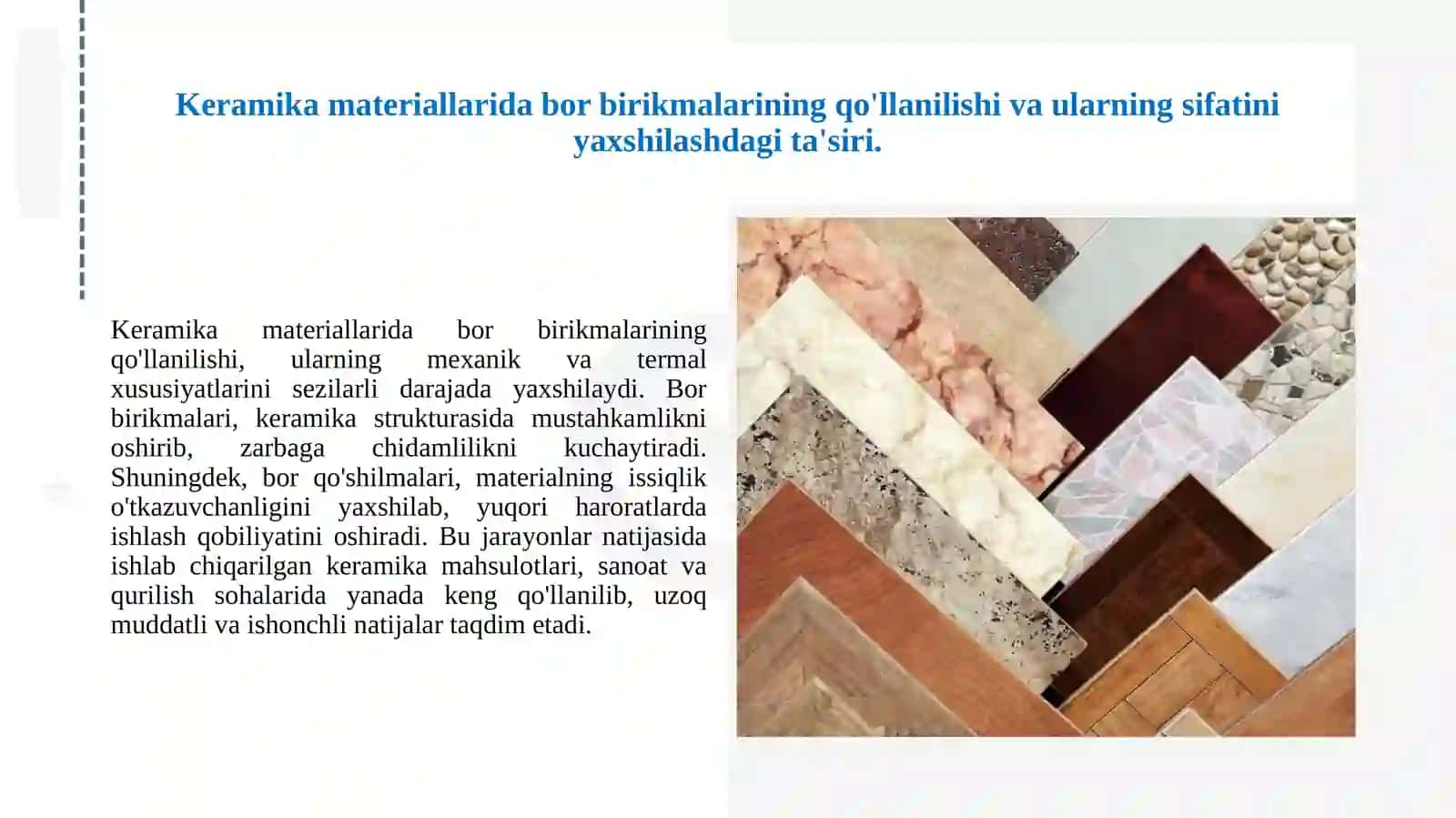 Bor birikmalarining nano materiallar va keramika ishlab chiqarishdagi qo'llanilishi 4