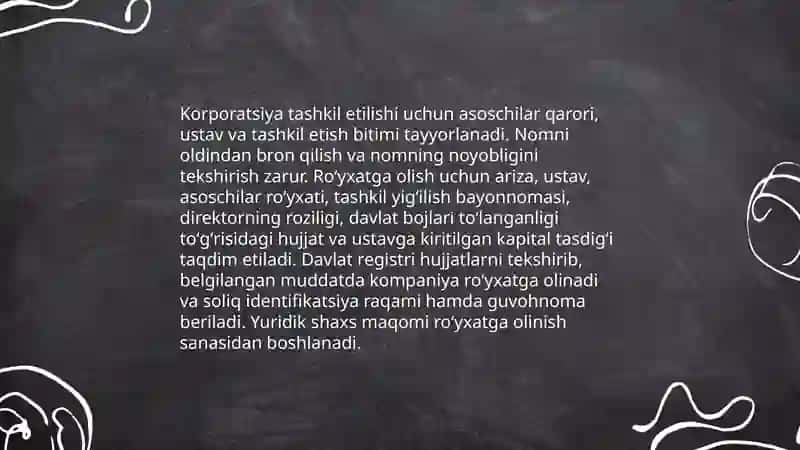 Korporatsiyalarning tashkiliy huquqiy koʻrinishlari va ularni boshqarish 4
