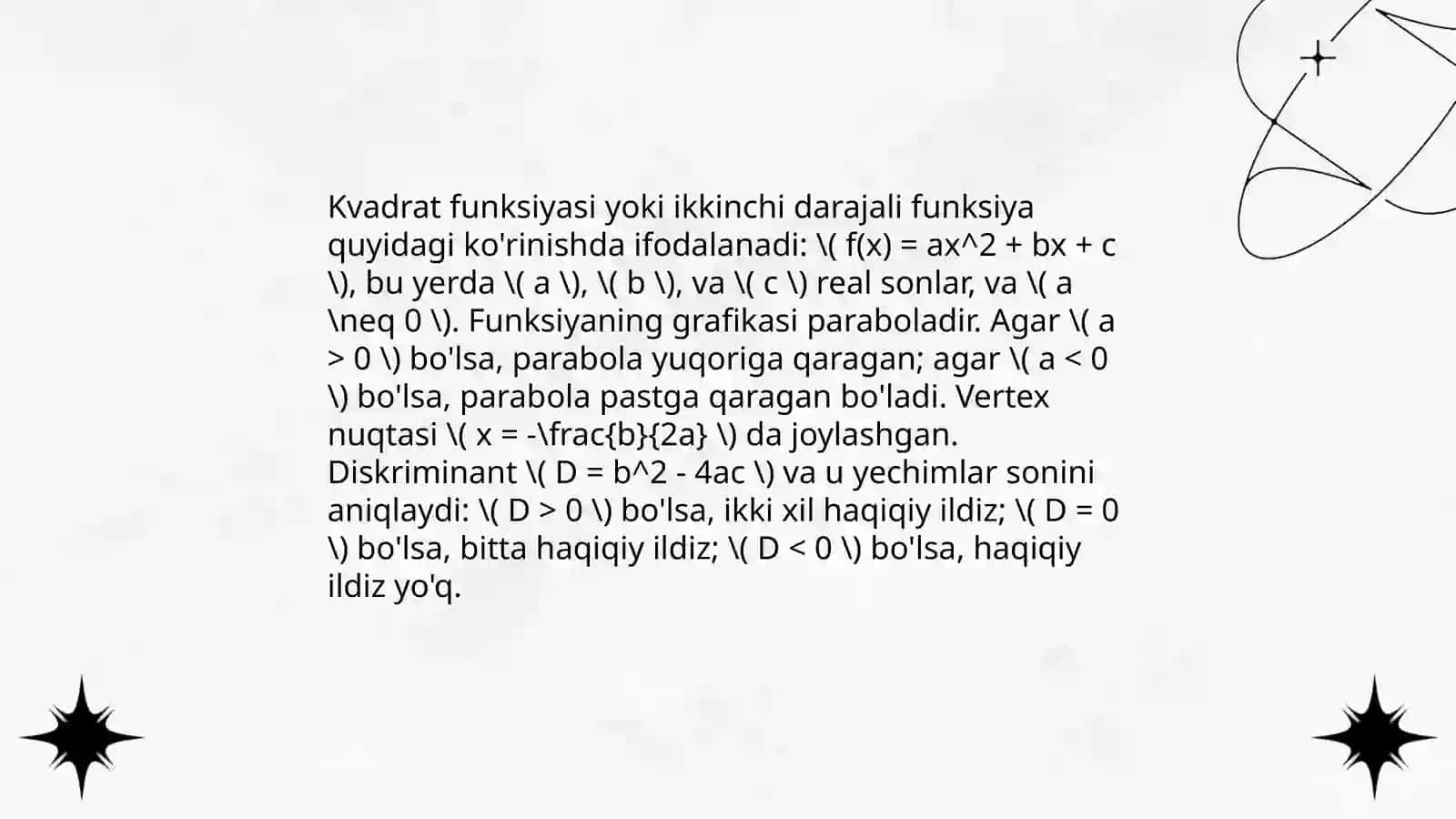 Matematika fanidan Funksiyalar mavzusi bo'yicha o'yin texnologiyasiga asoslangan o'yin mashg'ulotini loyihalashtirish 4