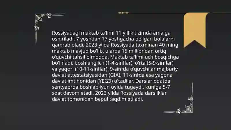 Rossiya taʼlim tizimi 4