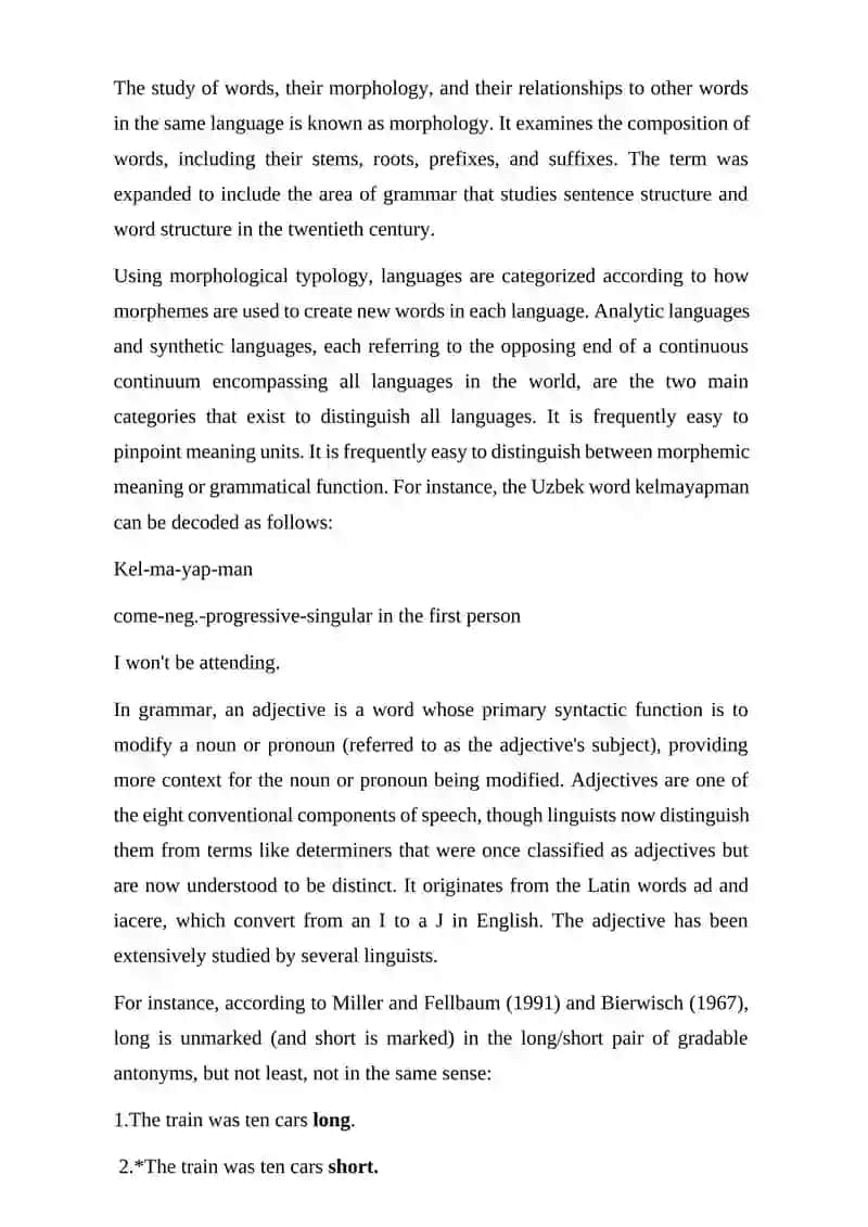 COMPARATIVE ANALAYSIS OF ADJECTIVES IN THE ENGLISH AND UZBEK LANGUAGE.kurs ishi 4