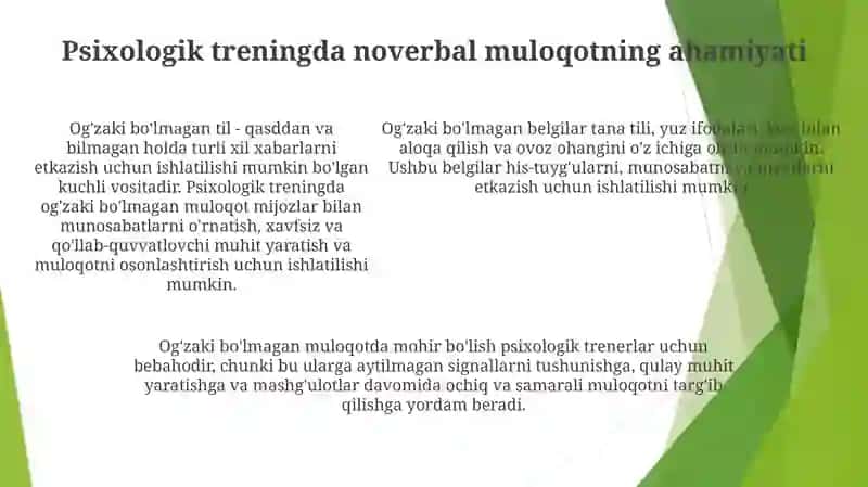 Psixologik Trening Tizimida Noverbal Kommunikatsiya 4