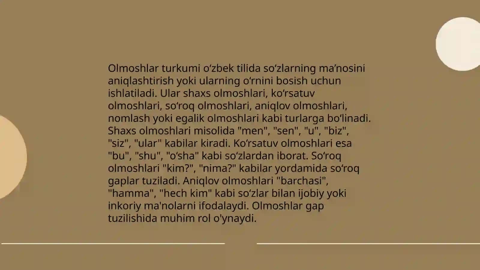 Olmoshining xususiyatlari va turlari 4