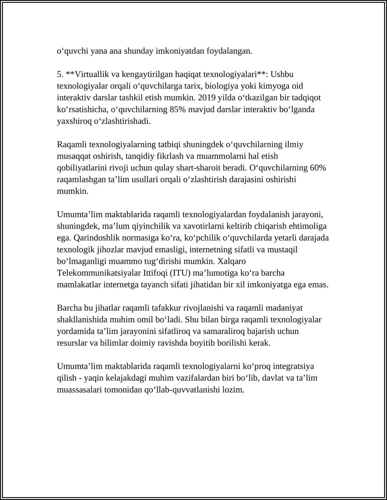 UMUMTALIM MAKTABLARIDA TARBIYA FANINI ǑQITISH AHBOROT TEXNOLOGIYALARI FOYDALANISHIGA DOIR LOIHA ISHLAB CHIQISH 4