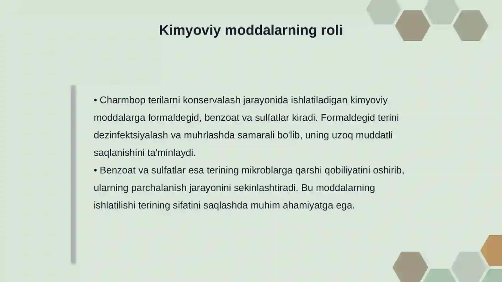 Charmbop terilar konservalashda iahlatiladigan materiallar 4