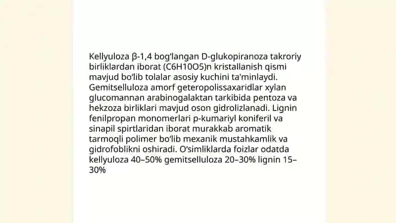 Oʻsimlik tolalarining taʼrifi va klassifikatsiyasi 4