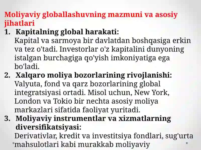 Moliyaviy globallashuv va xalqaro moliyaviy integratsiya 4